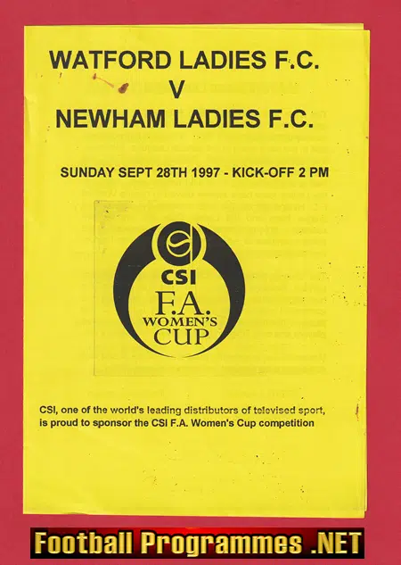 Watford Ladies v Newham Ladies 1997 – Women’s Football
