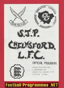 SJP Chelmsford Ladies v Brentford 1992 - Women's Football
