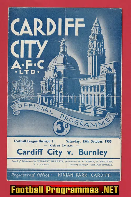 Cardiff City v Burnley 1955