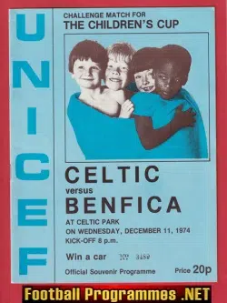 Glasgow Celtic v Benfica 1974 - Friendly Match + Eusabio
