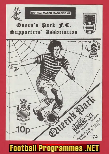 Queens Park v Glasgow Rangers X1 1985 – Friendly Match Scotland