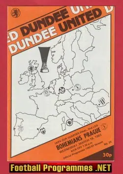 Dundee United v Bohemians Prague 1983 – UEFA Quarter Final