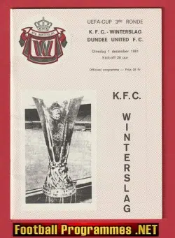 KFC Winterslag v Dundee United 1981 - UEFA Cup Belgium