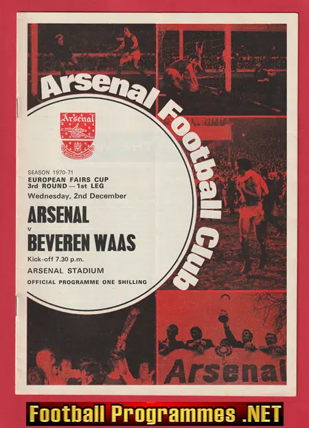 Arsenal v Beveren Waas 1970 – European Fairs Cup