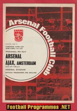 Arsenal v Ajax 1970 – European Fairs Cup Semi Final