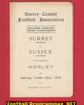 Surrey v Sussex 1938 – Juniors Match – Horley FC 1930s
