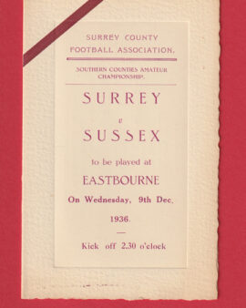 Sussex v Surrey 1936 – Juniors Match – Eastbourne FC 1930s
