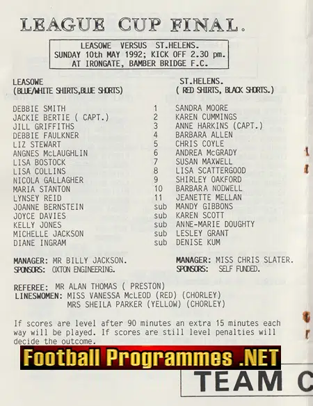 Bury Ladies v Pilkingtons 1992 - Cup Final + Leasowe + St Helens