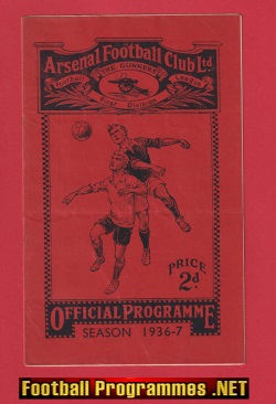 Arsenal v Sheffield Wednesday 1936 – 1930’s Football Programme