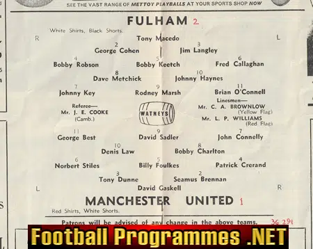 Fulham v Manchester United 1964