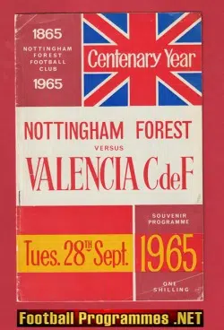 Nottingham Forest v Valencia 1965 - Centenary Year Souvenir