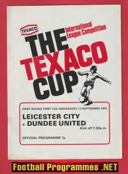 Leicester City v Dundee United 1972 - Texaco Cup 1970s