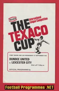 Dundee United v Leicester City 1972 - Texaco Cup Scotland
