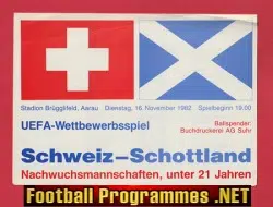 Switzerland v Scotland 1982
