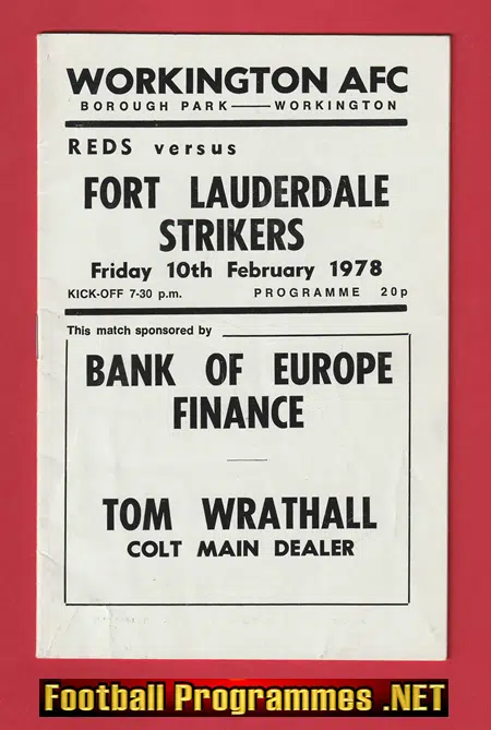 Workington v Fort Lauderdale Strikers 1978 – inc Bobby Charlton