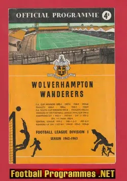 Wolves Wolverhampton v Honved 1962 – Molineux