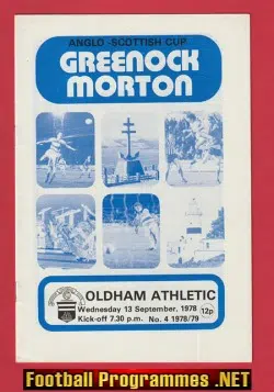 Greenock Morton v Oldham Athletic 1978 – Anglo Scotland Cup