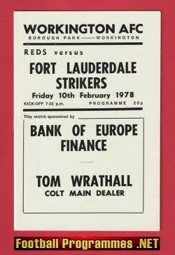 Workington v Fort Lauderdale Strikers 1978 – inc Bobby Charlton