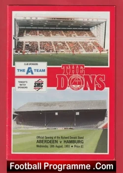 Aberdeen v Hamburg 1993 – The Opening of Richard Donald Stand