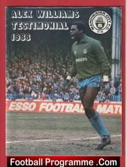 Alex Williams Testimonial Benefit Match Manchester City 1988 - football programme