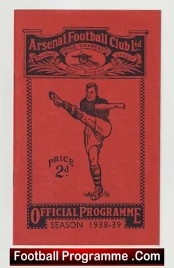Arsenal v Leicester City 1938 - 1930's Programme 30s - football programme