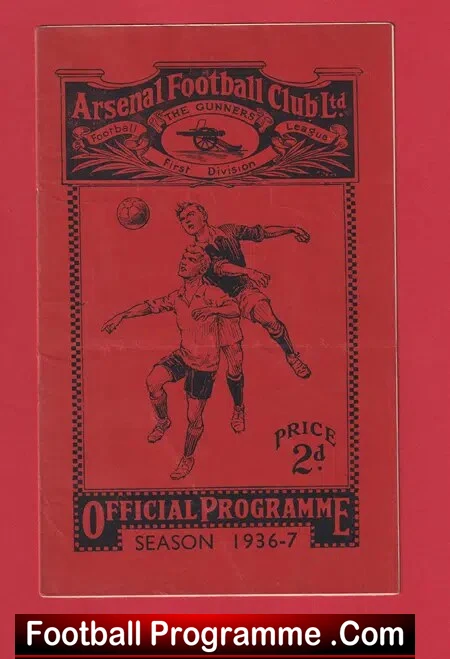 Arsenal v Sheffield Wednesday 1936 – 1930’s Football Programme