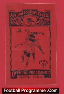Arsenal v Sheffield Wednesday 1936 – 1930’s Football Programme