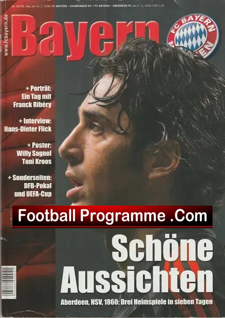 Bayern Munich v Aberdeen 2008 – Germany + Ticket UEFA