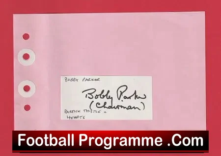 Bobby Parker – Heart Of Midlothian Hearts Signed Autograph