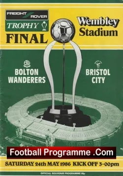 Bolton Wanderers v Bristol City 1986 - Cup Final Wembley - football programme