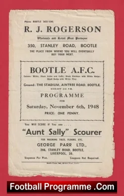 Bootle v Upholland West End 1948 – Stanley Road Liverpool