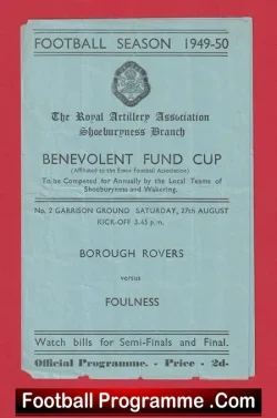 Borough Rovers v Foulness 1949 – Army Football Shoeburyness