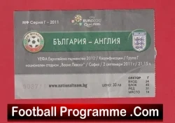 Bulgaria v England 2011 – Football Ticket