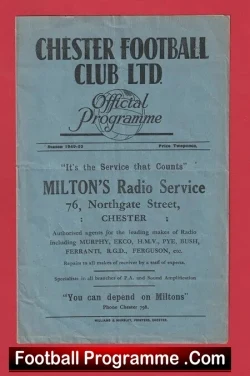 Chester v Tranmere Rovers 1950
