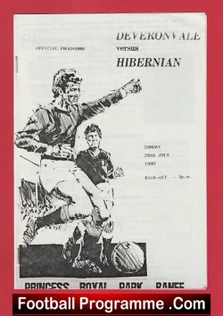 Deveronvale v Hibernian Hibs 1990 – Official Football Programme