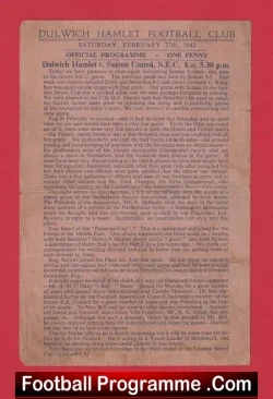 Dulwich Hamlet v Sutton United 1943 – 1940’s
