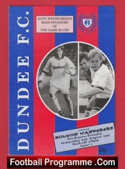 Dundee v Bolton Wanderers 1995 - Pre Season Friendly Scotland - football programme