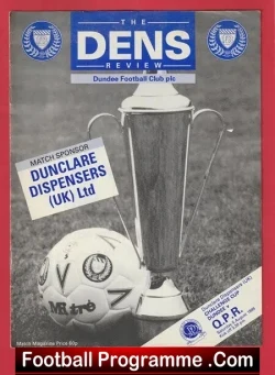Dundee v QPR 1989 - Friendly Match Scotland - football programme