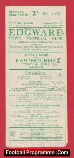 Edgeware Town v Eastbourne 1946