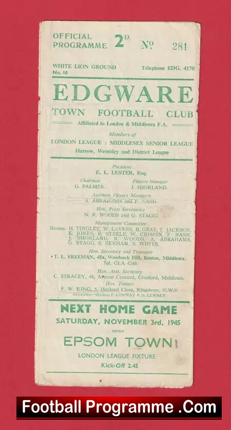 Edgeware Town v Maccabi 1945 – Jewish Team Israel