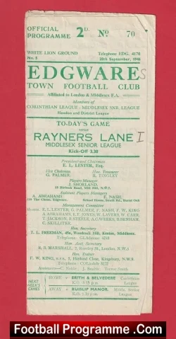 Edgeware Town v Rayners Lane 1946