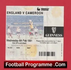 England v Cameroon 1991 – Football Ticket