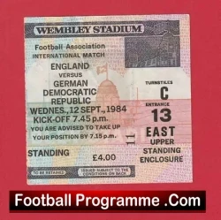 England v Germany 1984 – Football Ticket