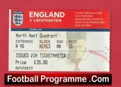 England v Liechtenstein 2003 – Football Ticket