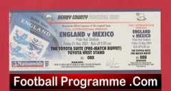 England v Mexico 2001 – Football Ticket