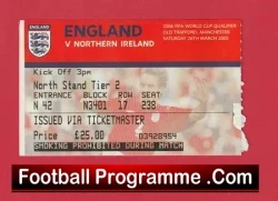 England v Northern Ireland 2005 – Football Ticket