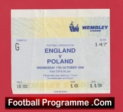 England v Poland 1990 – Football Ticket