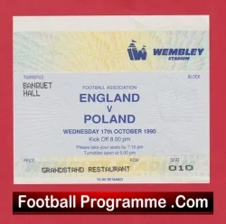 England v Poland 1990 – Football Ticket