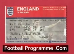 England v Poland 2005 – Football Ticket