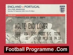 England v Portugal 2002 – Football Ticket